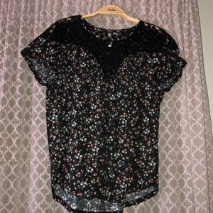 cropped flower shirt